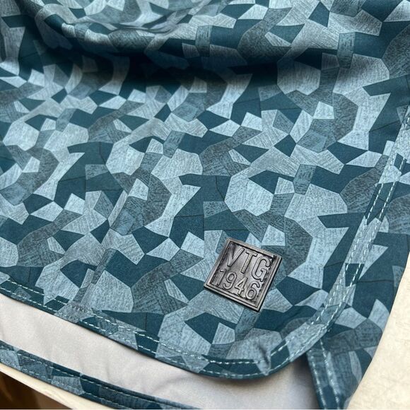 Vintage 1946 Windjammer Geo Print Board Shorts Blue Medium - Picture 6 of 8